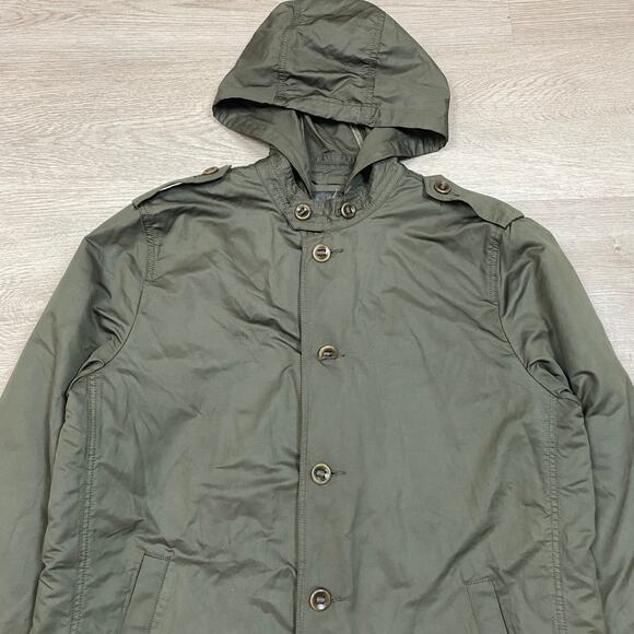 John Varvatos Quilt Lined Hooded Button Field Jacket Men's L - Picture 2 of 10